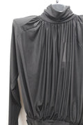 Body drappeggiato con spalle imbottite