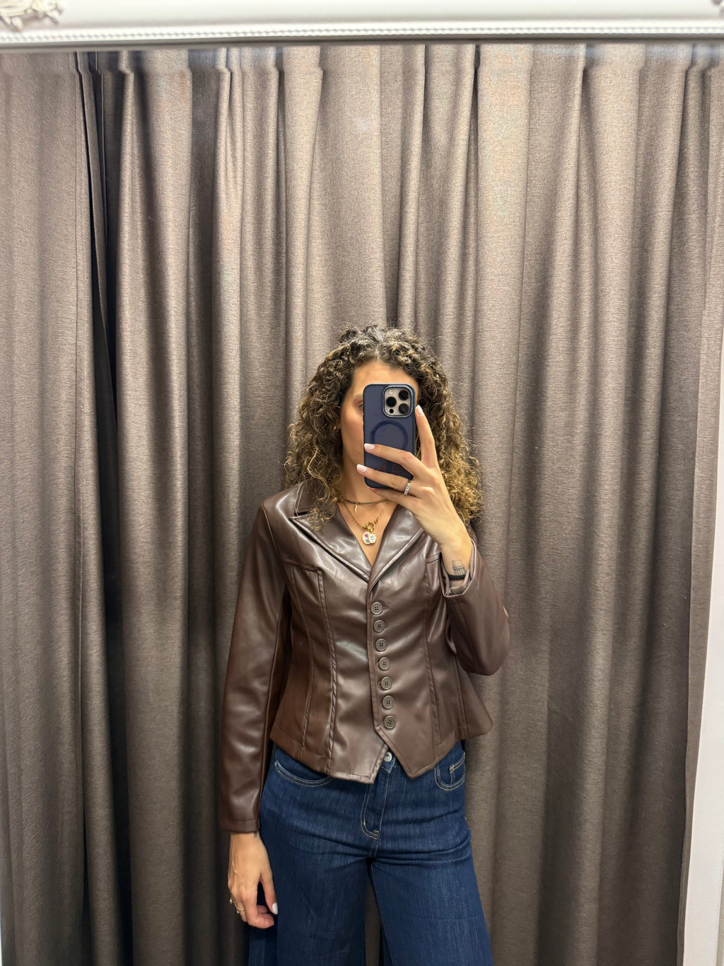 Blazer pelle avvitato