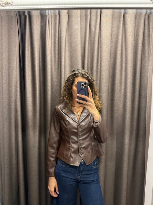 Blazer pelle avvitato