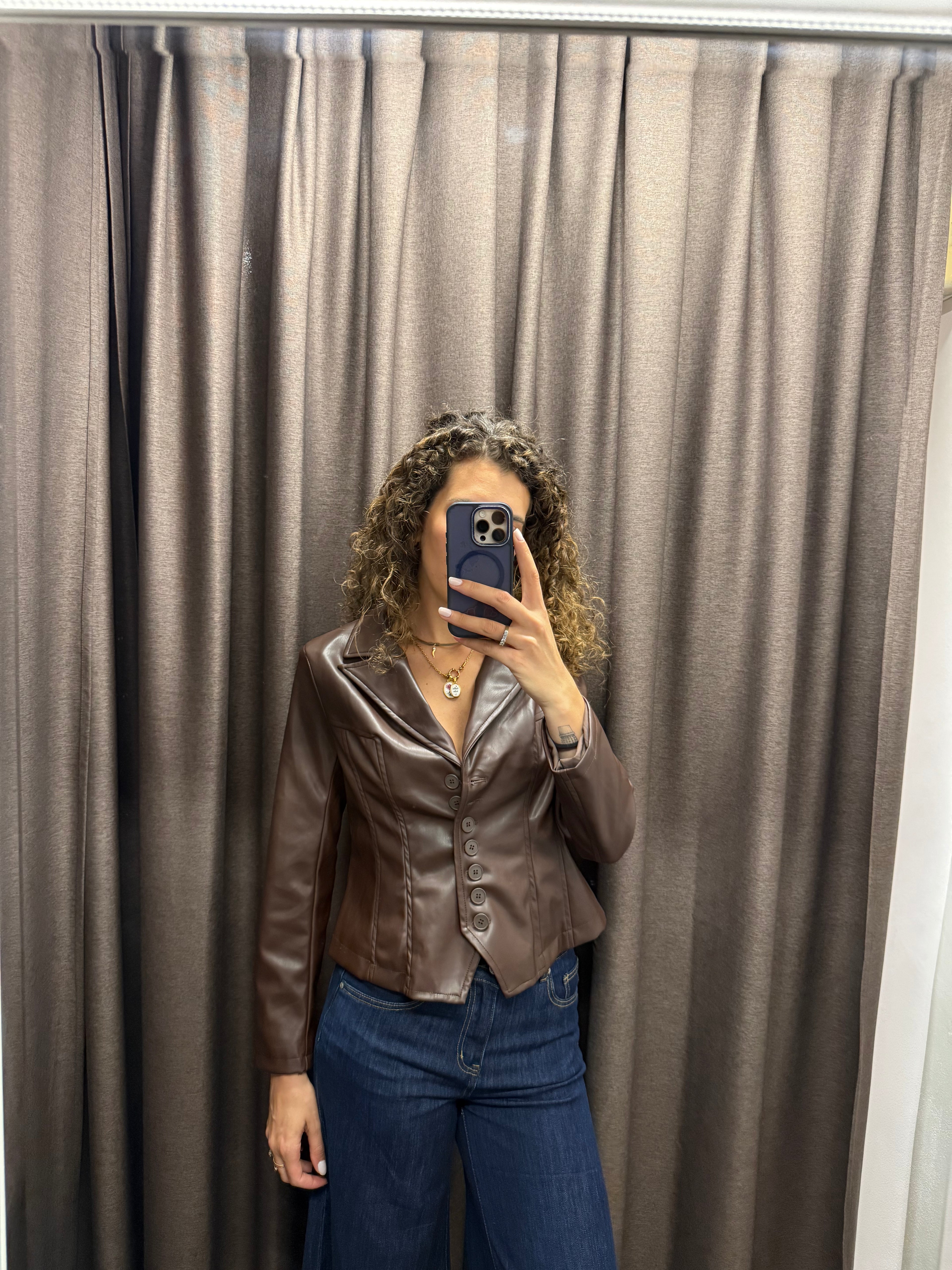 Blazer pelle avvitato