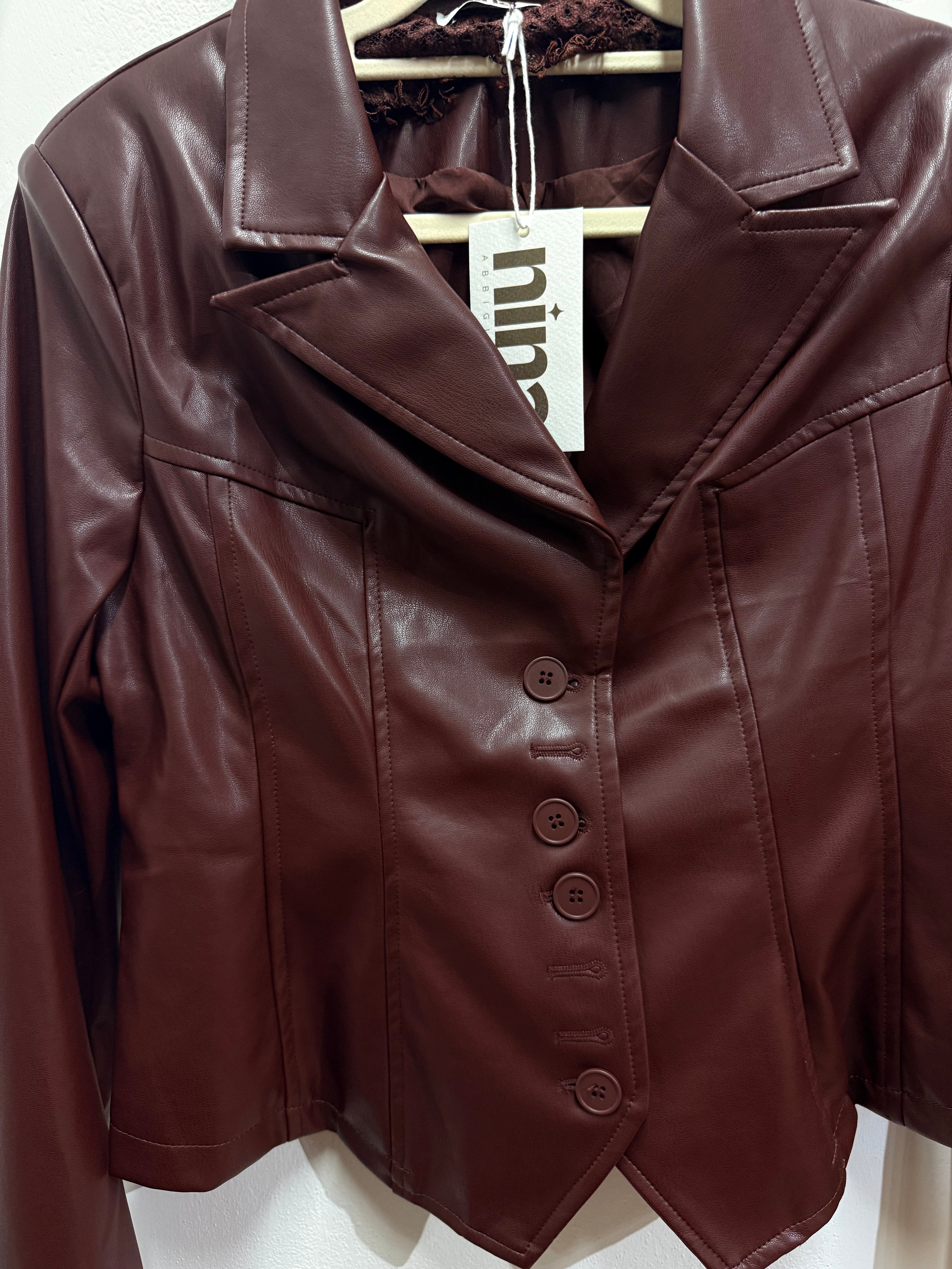 Blazer pelle avvitato