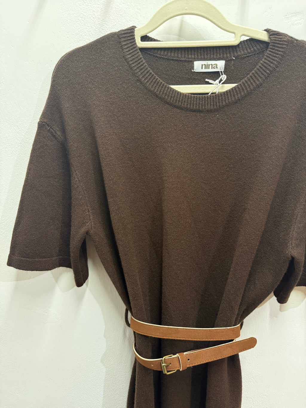 Vestito in maglia con pizzo