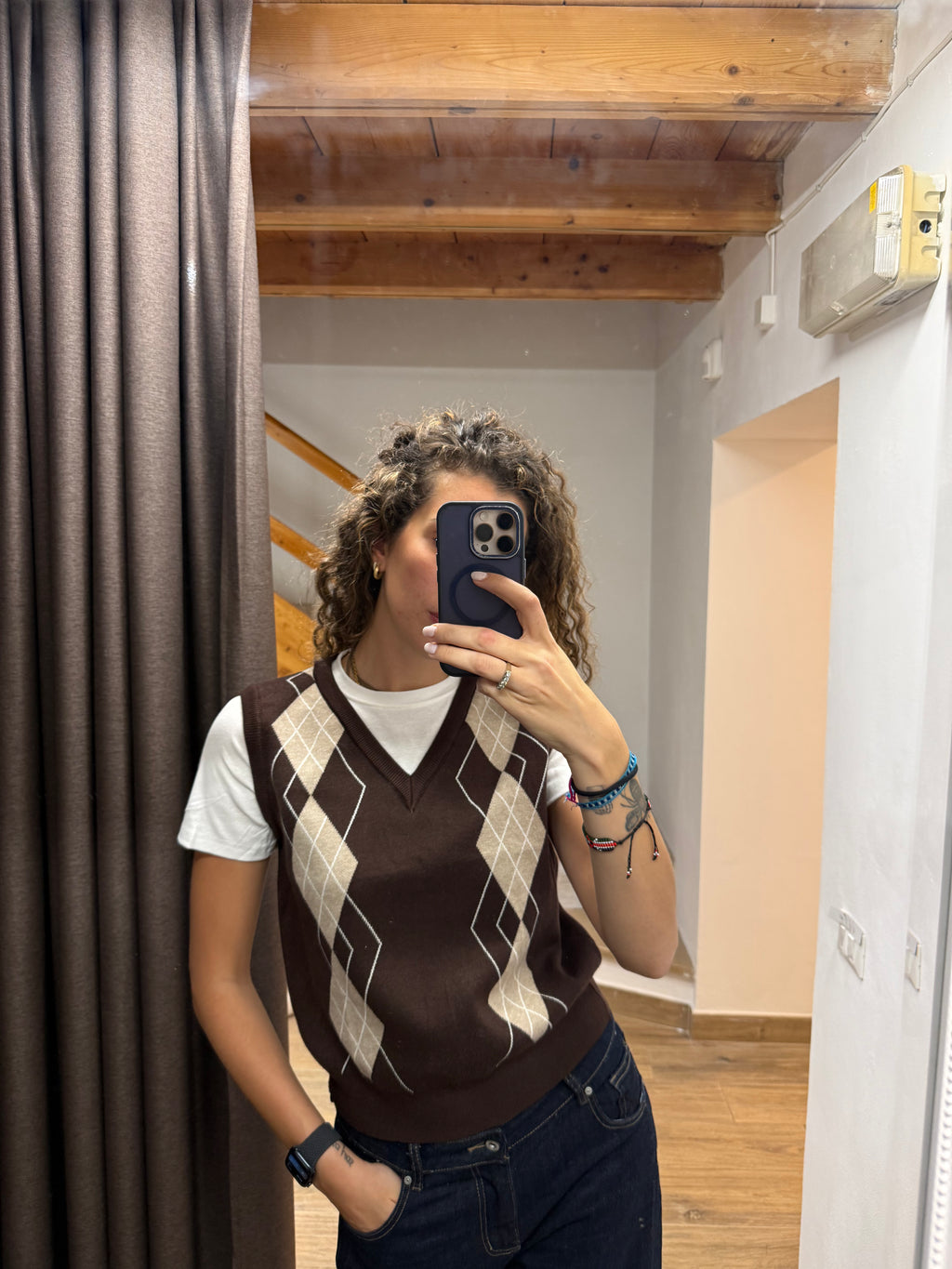 Maglia rombi con t-shirt