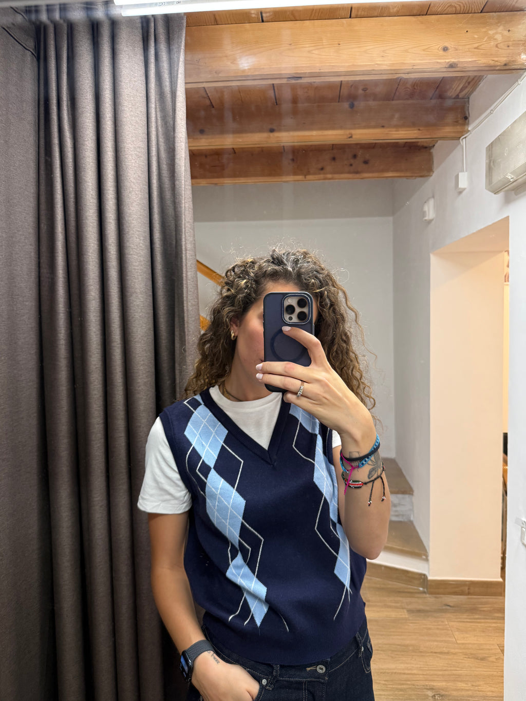 Maglia rombi con t-shirt