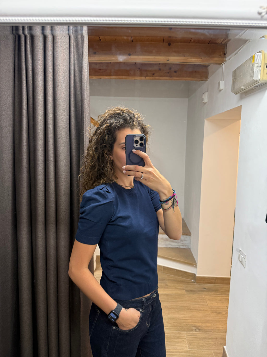 Maglia con maniche a palloncino
