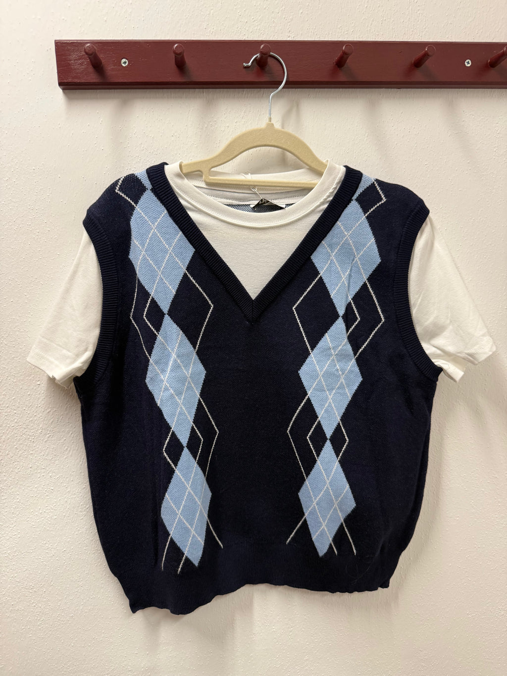 Maglia rombi con t-shirt