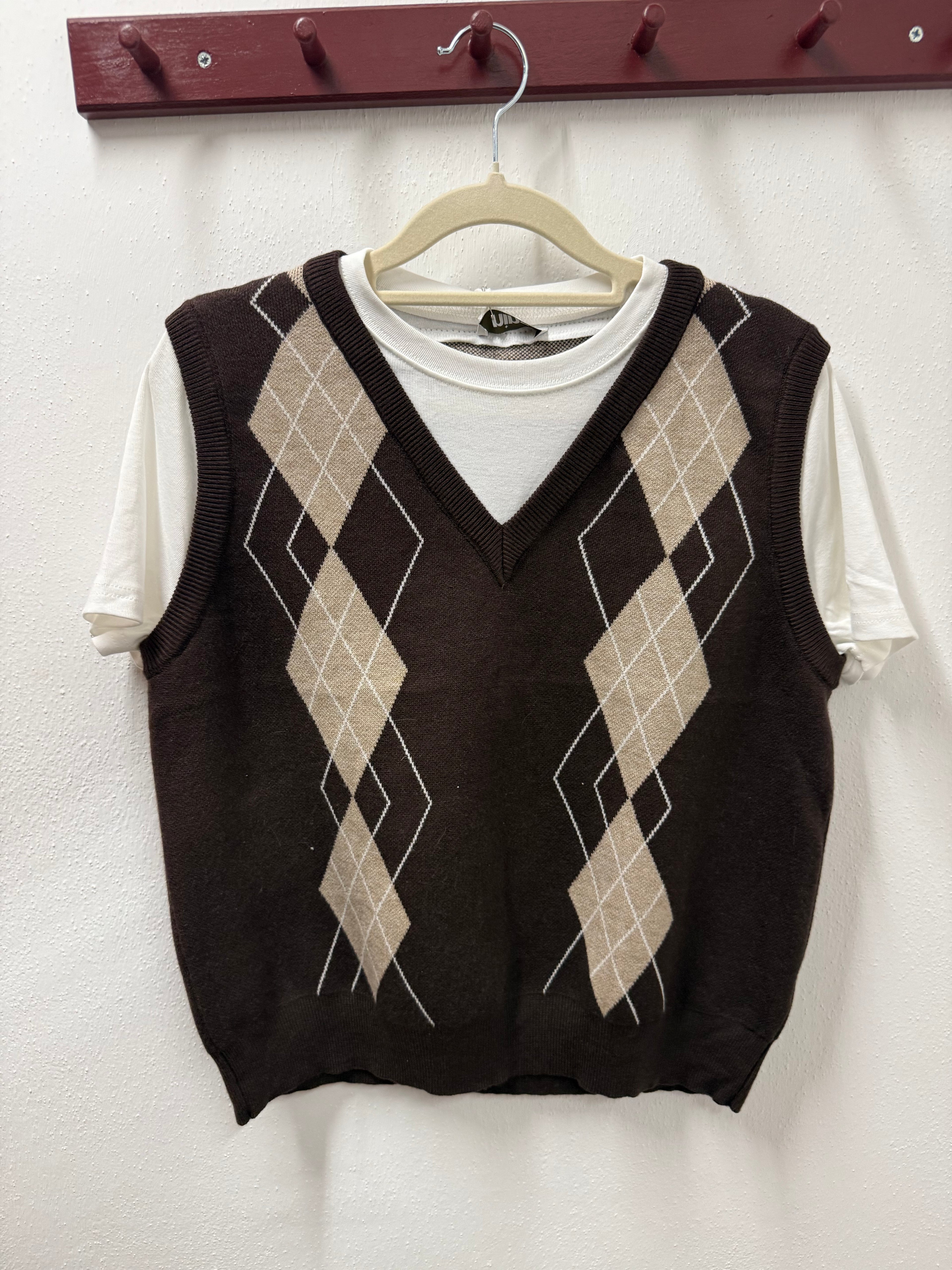 Maglia rombi con t-shirt
