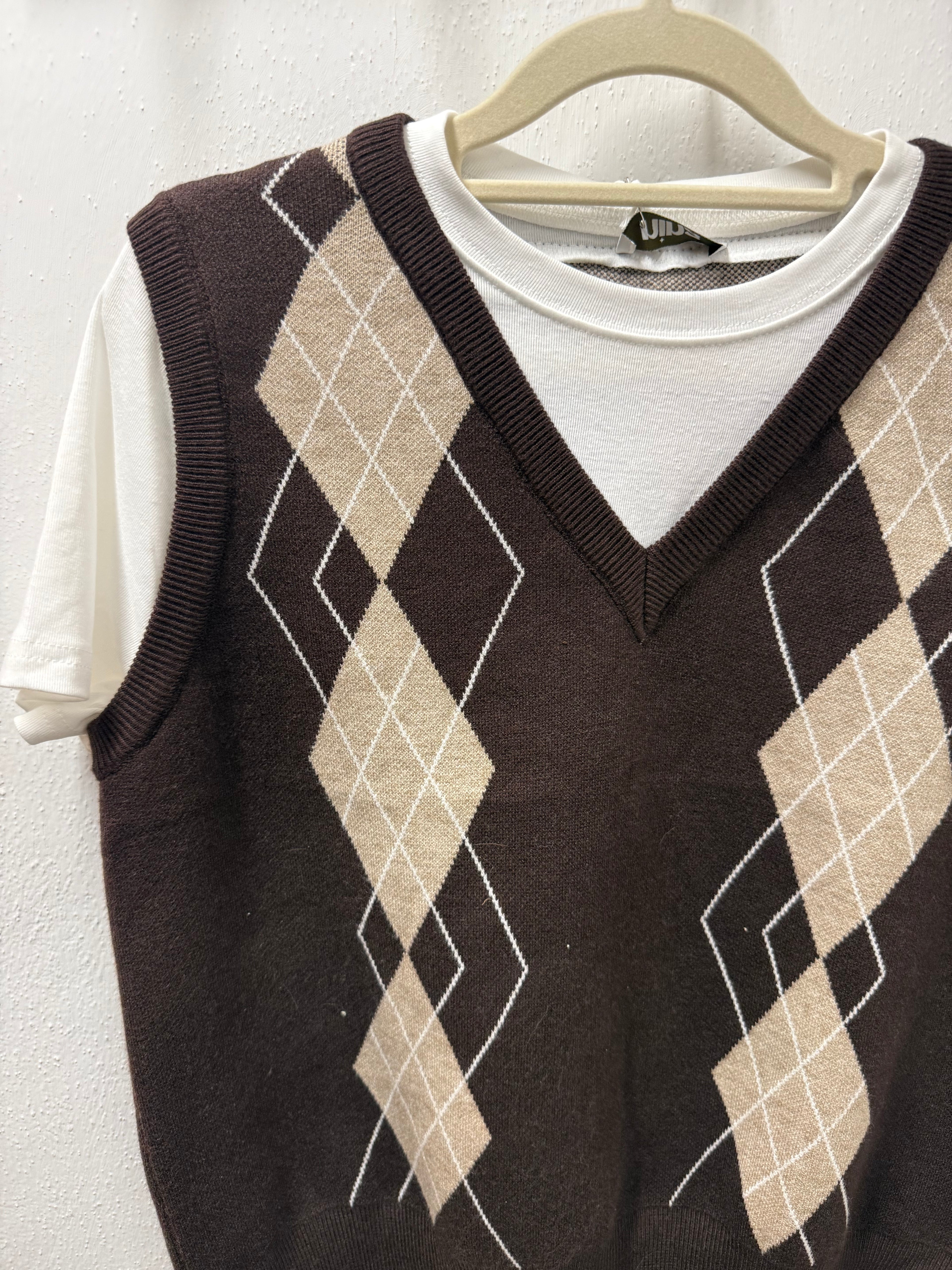 Maglia rombi con t-shirt