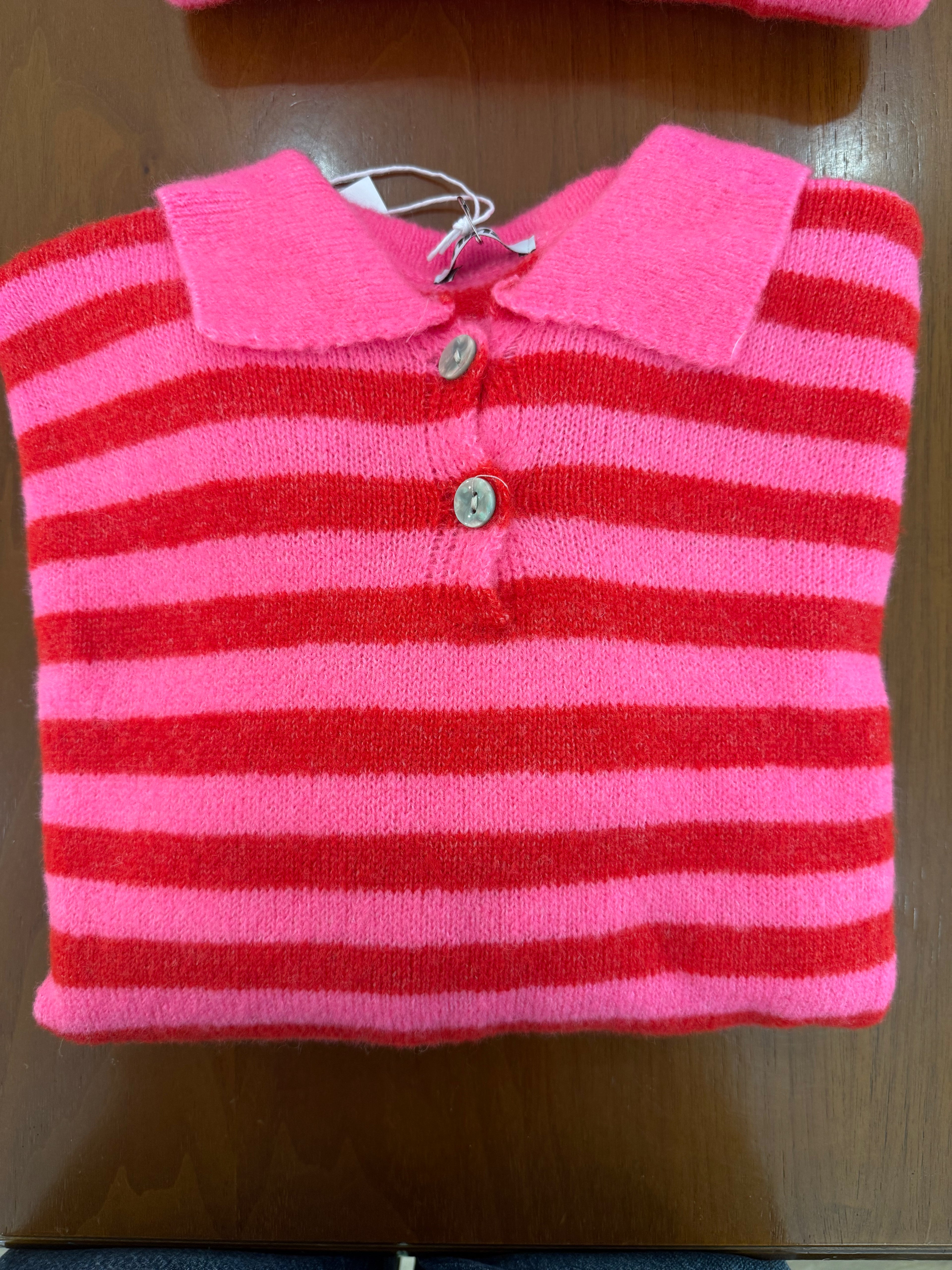 Maglione polo rigato