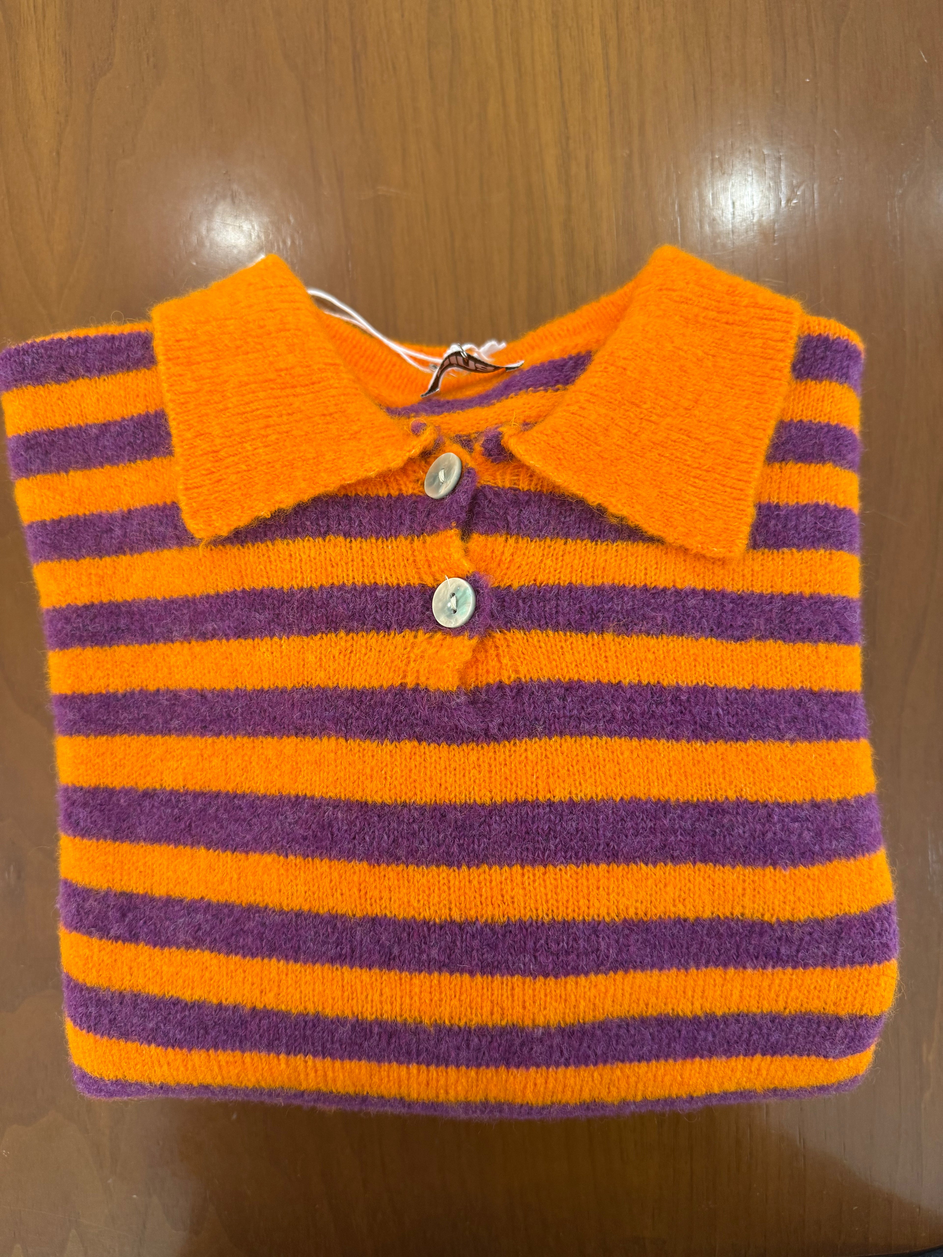 Maglione polo rigato