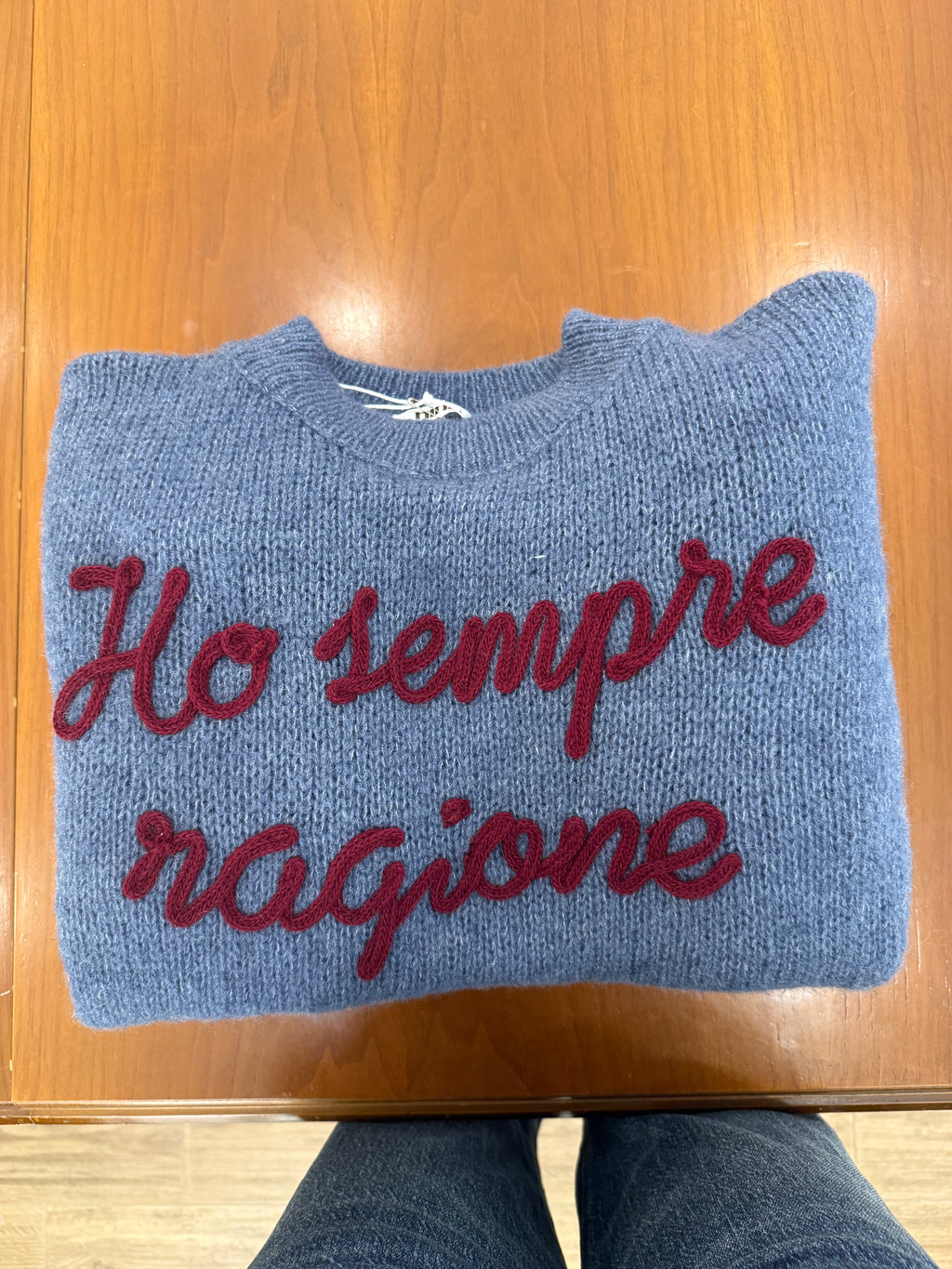 Maglione scritta "Ho sempre ragione"